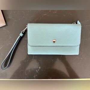 Coach Light Blue Wristlet Clutch